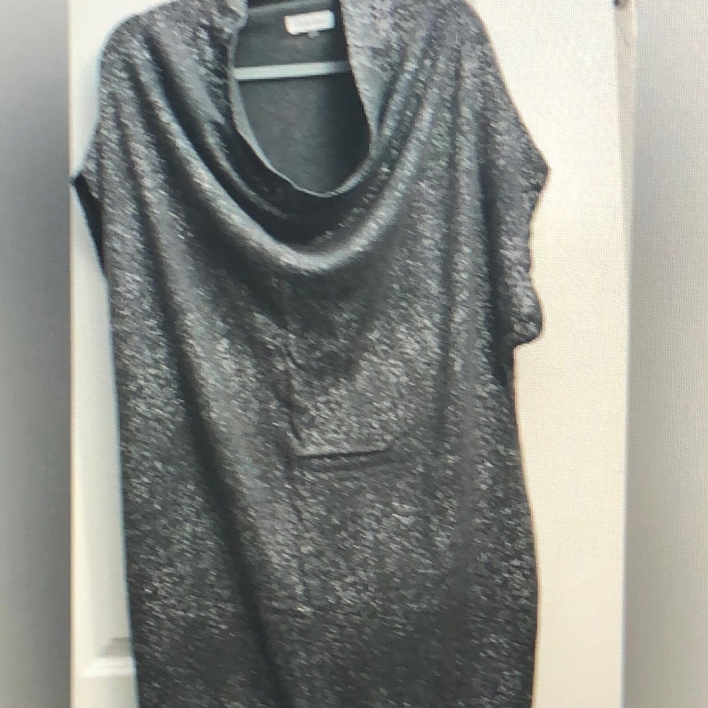 Calvin Klein Gray Metallic Sparkle Cowl Neck Tunic Dress Size 1X